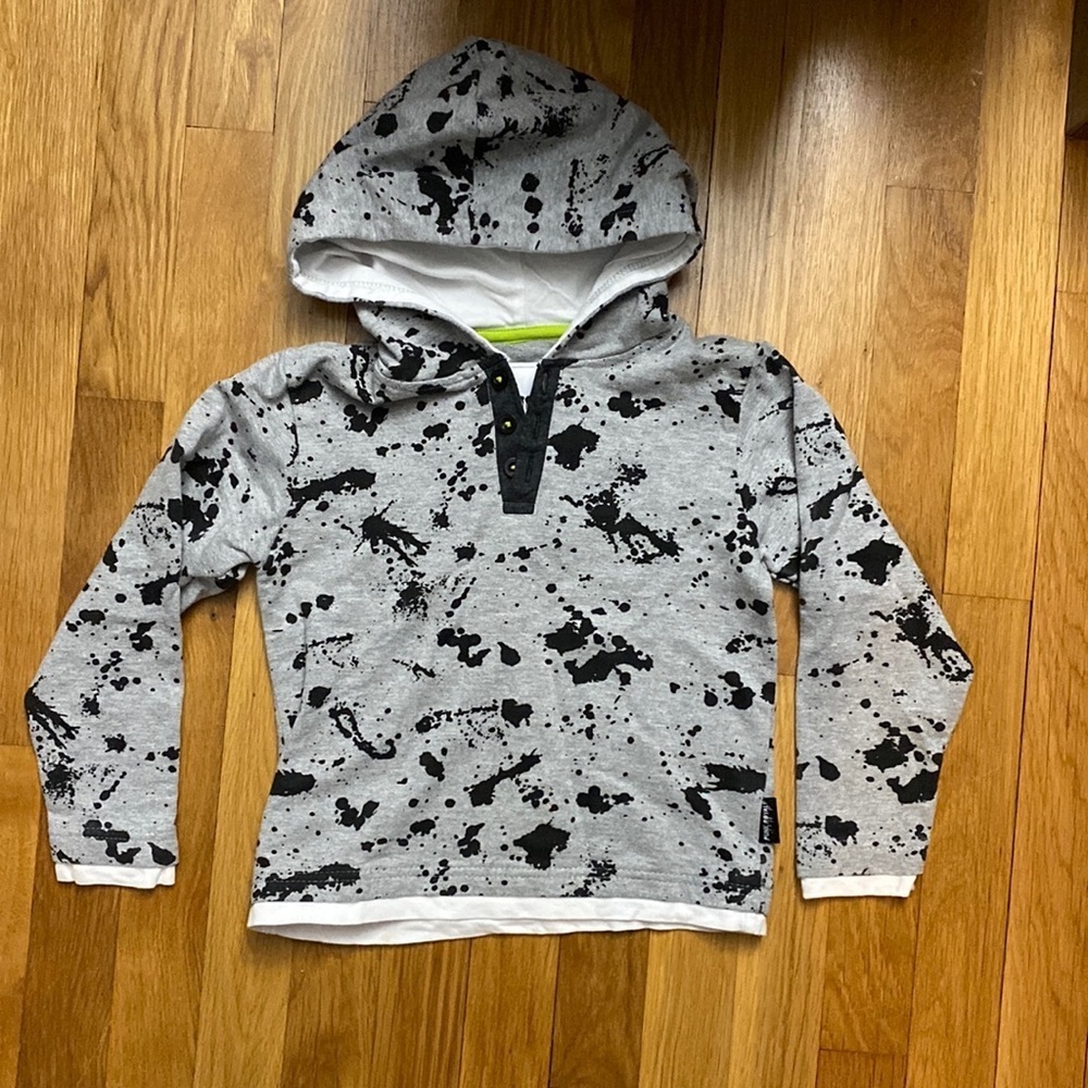Punk Royals Splatter Gray and Black Hoodie Boys 5/6Y